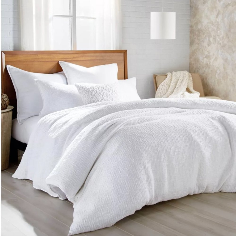 DKNY Donna Karan Pure Texture Ivory King Duvet Cover
